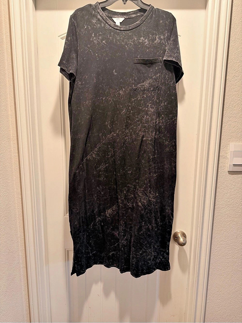 Time and Tru Cotton Midi T-Shirt Dress Black XL